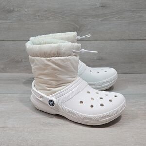Crocs Women High Top White Clog Boots Shoes Sz 7